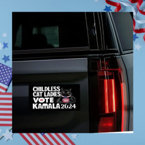 Childless Cat Lady for Harris and Walz Bumper Sticker