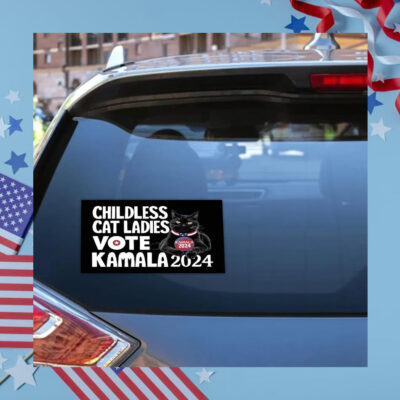 Childless Cat Lady for Harris and Walz Bumper Sticker