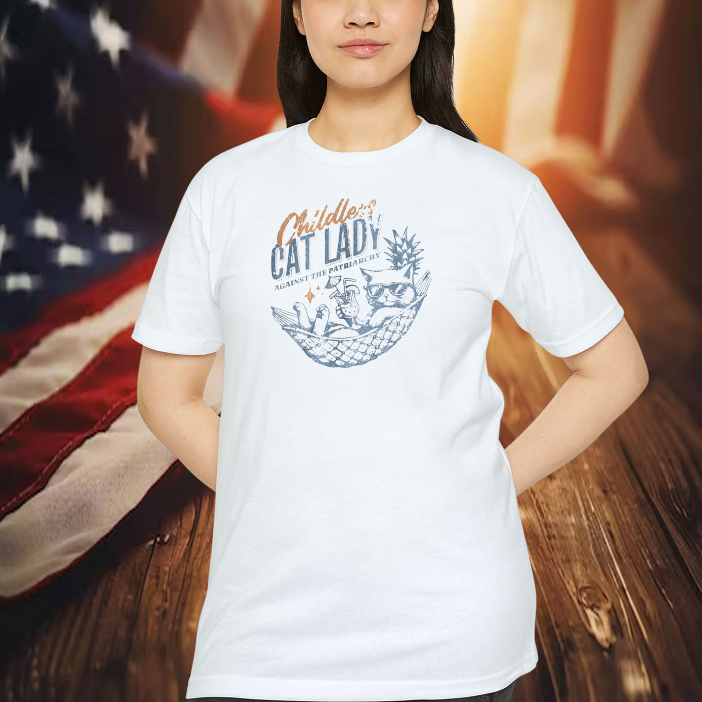 Childless cat lady for Kamala, Childless cat lady for Harris Unisex Shirt