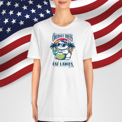 Coconut tree shirt Childless cat lady t-shirt Harris Walz 24 T-Shirt