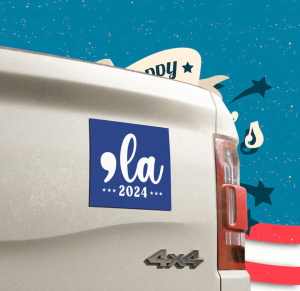 Comma-La Harris Car Magnet