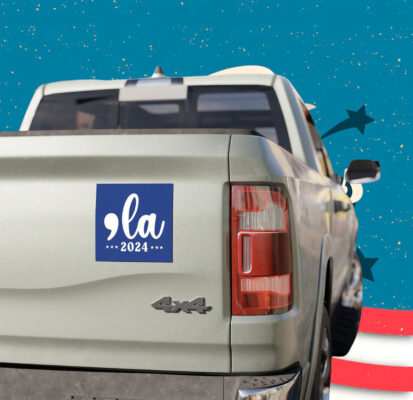 Comma-La Harris Car Magnet