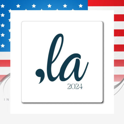 Comma-La Magnet (White), Comma La Kamala Harris 2024 Magnet
