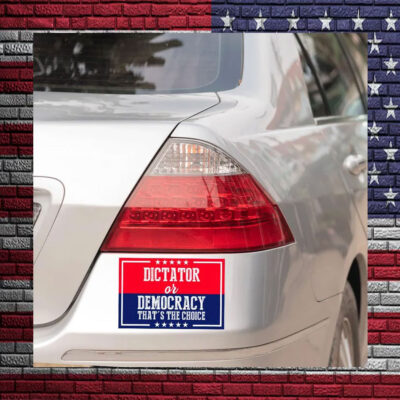 Dictator or Democracy Harris Walz Car Magnets