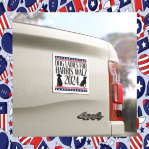 Dog Ladies for Harris Walz for President 2024 Car Magnet