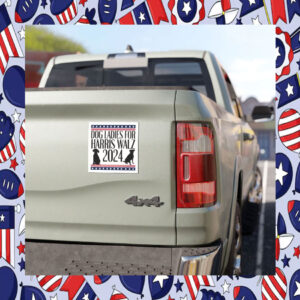 Dog Ladies for Harris Walz for President 2024 Car Magnet