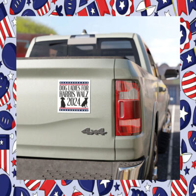Dog Ladies for Harris Walz for President 2024 Car Magnet