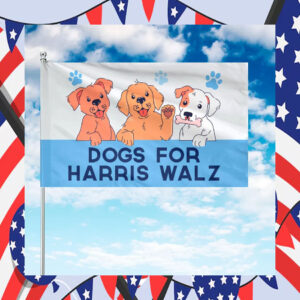 Dogs For Harris Walz Flag