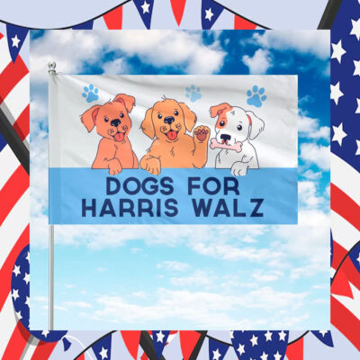 Dogs For Harris Walz Flag