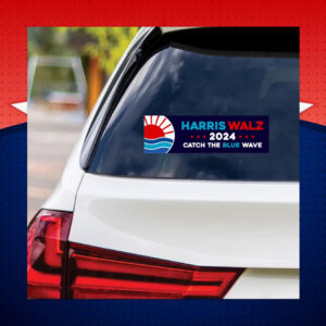 Harris Walz 2024 Catch The Blue Wave Sticker