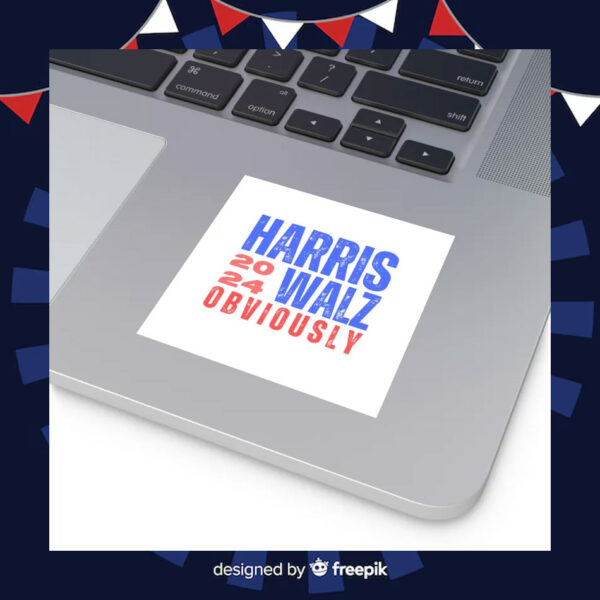 Harris Walz 2024 - Obviously - Square Vinyl Stickers