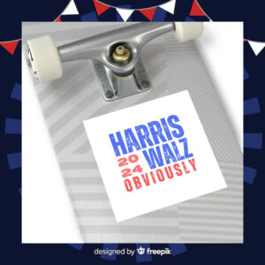Harris Walz 2024 - Obviously - Square Vinyl Stickers