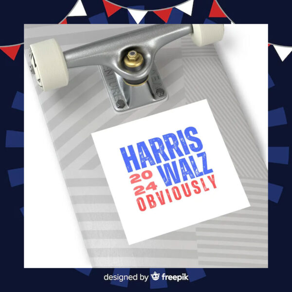 Harris Walz 2024 - Obviously - Square Vinyl Stickers