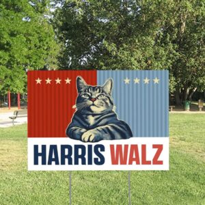 Harris Walz CAT 2024 Obviously Yard Sign