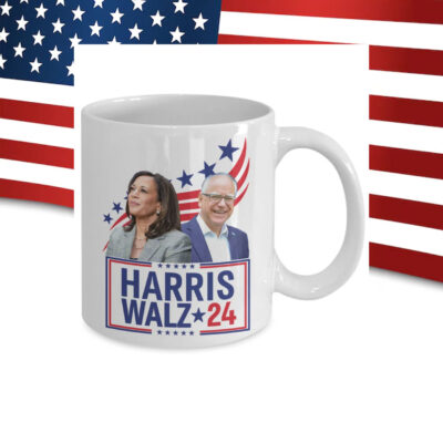 Harris Walz 2024 Political Coffee Mug - Kamala Harris and Tim Walz Election Design