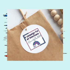 Harris Walz 2024 sticker, vinyl rainbow sticker for liberal voter