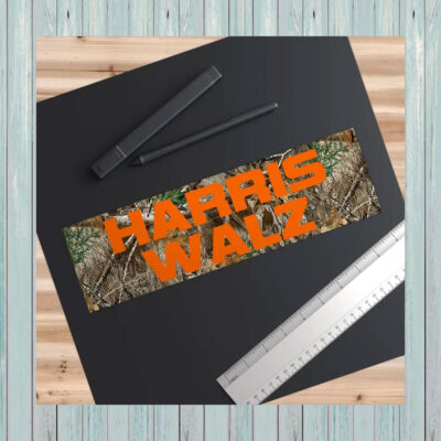 Harris Walz Camo Bumper Sticker Vote USA car bumper sticker