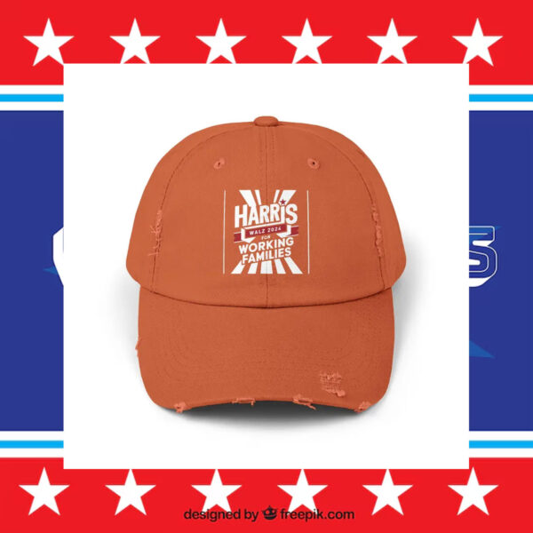 Harris Walz For Working Families Unisex Distressed Cap Presidential Election 2024 Men's Cap