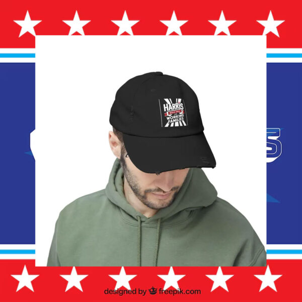 Harris Walz For Working Families Unisex Distressed Cap Presidential Election 2024 Men's Cap