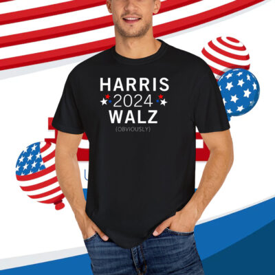 Harris Walz VNeck Shirt Kamala Democrat Voting T-Shirt