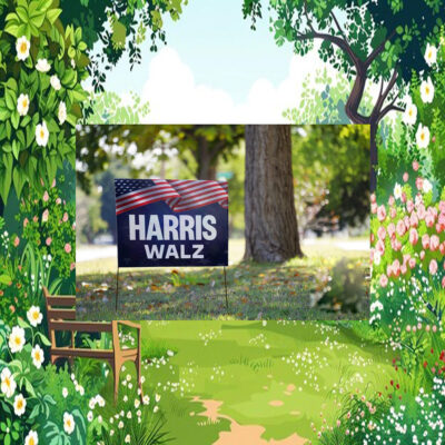Harris Walz Yard Sign, Vote, Democratic Party, Election, Vote Blue