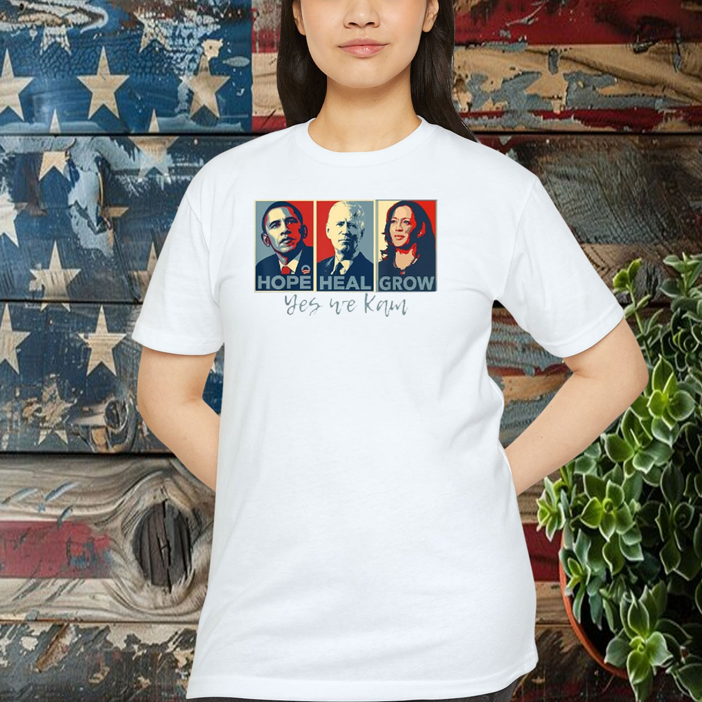 Hope Hate Heal Grow Yes We Kam, Kamala Harris Support Shirt