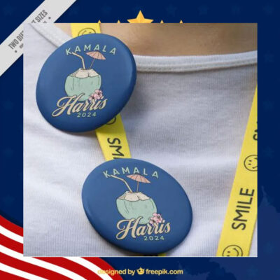 Kamala Harris 2024 Coconut Pin Button