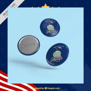 Kamala Harris 2024 Coconut Pin Button