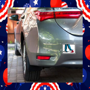 Kamala Harris High Heels Stepping On Red Maga Hat Bumper Sticker