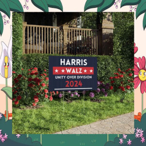 Kamala Harris & Tim Walz 2024 Yard Sign - Unity Over Division