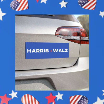 Kamala Harris Walz Magnet Car Blue Rectangular Bumper Magnet