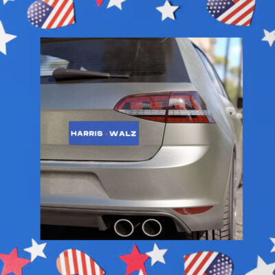 Kamala Harris Walz Magnet Car Blue Rectangular Bumper Magnet