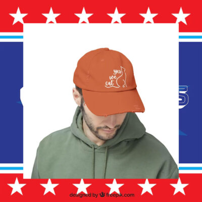 Kamala Harris Yes we Cat Printed Distressed Cap