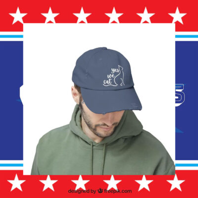 Kamala Harris Yes we Cat Printed Distressed Cap