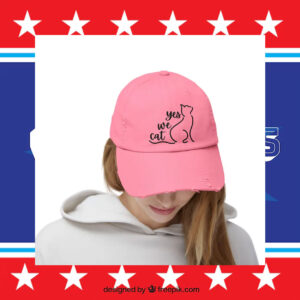 Kamala Harris Yes we Cat Printed Distressed Cap