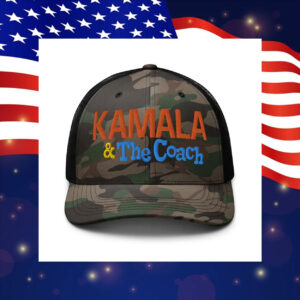Kamala and the Coach Harris Walz Camouflage Trucker Hat