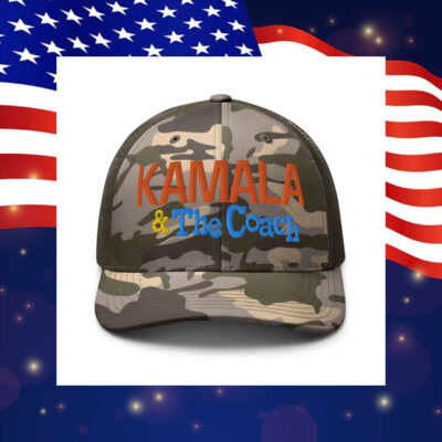 Kamala and the Coach Harris Walz Camouflage Trucker Hat