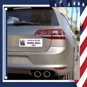 LOTUS For POTUS Flower Power Harris Walz Car Magnets