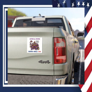 LOTUS For POTUS Flower Power Harris Walz Car Magnets