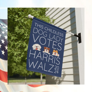 This Childless Dog Lady Votes Harris Walz 2024 Flag