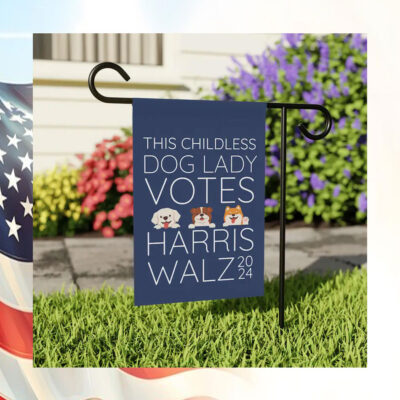 This Childless Dog Lady Votes Harris Walz 2024 Flag