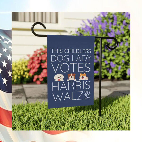 This Childless Dog Lady Votes Harris Walz 2024 Flag