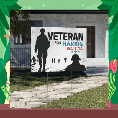 Veteran for Harris '24 Yard Sign