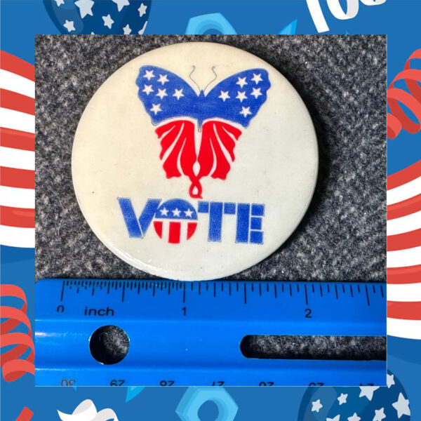 Vintage 1970's Political Non-Partisan VOTE Button