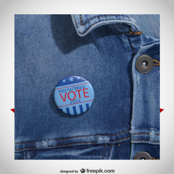 Vote Harris Walz 2024 Custom Pin Buttons