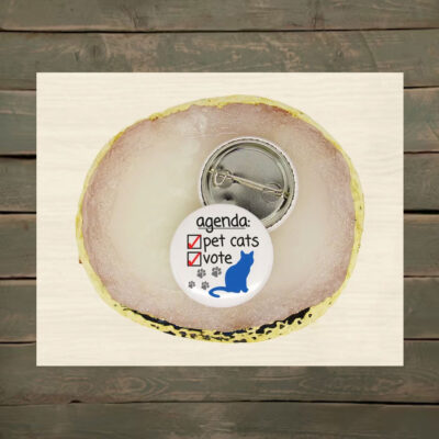 Vote & Pet Cats Button Pin