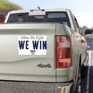When We Fight We Win Harris Walz Car Magnets