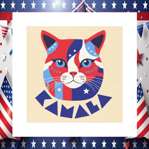 2024 Cat Kamala Harris Car Magnet