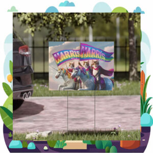 2024 Cat For Harris Walz Yard Sign