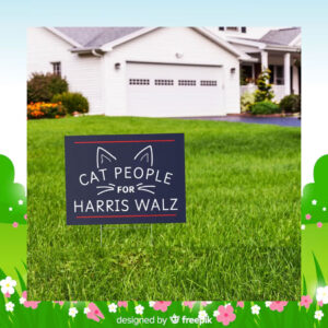 2024 Cat People For Harris Walz Yard Sign